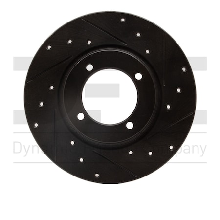 Dynamic Friction Co Brake Rotor Drilled And Slotted Black, 633-80054R 633-80054R